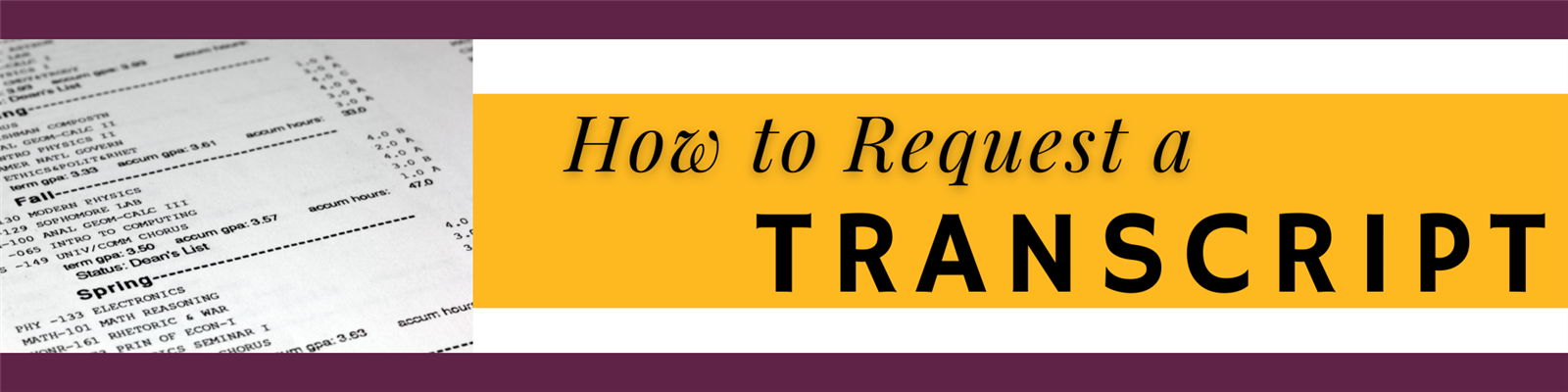 How to Request a Transcript